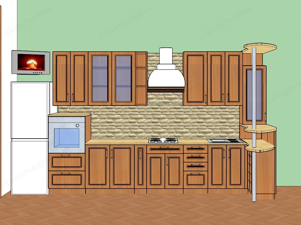 Traditional Style Kitchen Cabinets sketchup model preview - SketchupBox