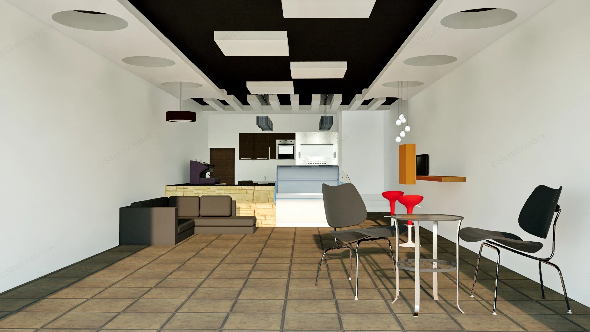 Bubble Tea Shop Design sketchup model preview - SketchupBox