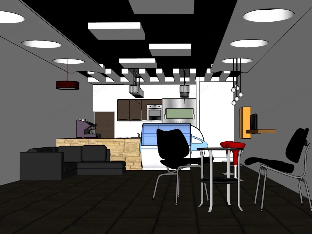 Bubble Tea Shop Design sketchup model preview - SketchupBox
