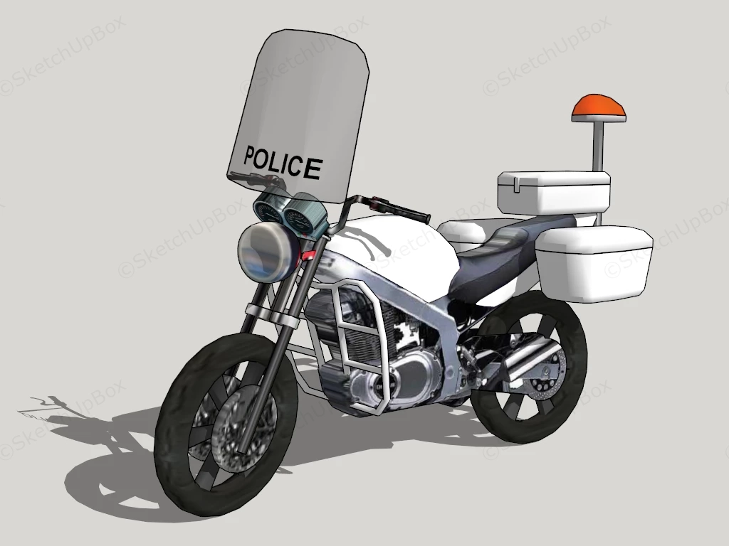 Police Motorcycle sketchup model preview - SketchupBox