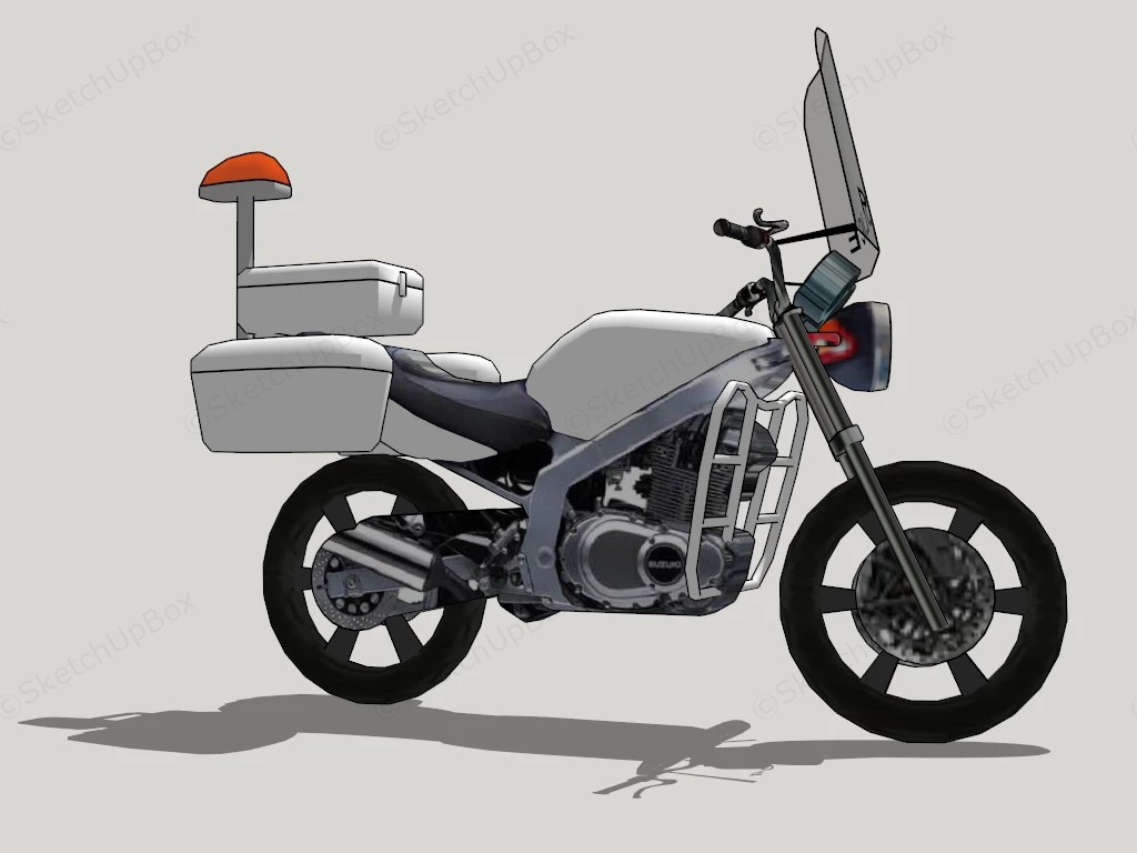 Police Motorcycle sketchup model preview - SketchupBox