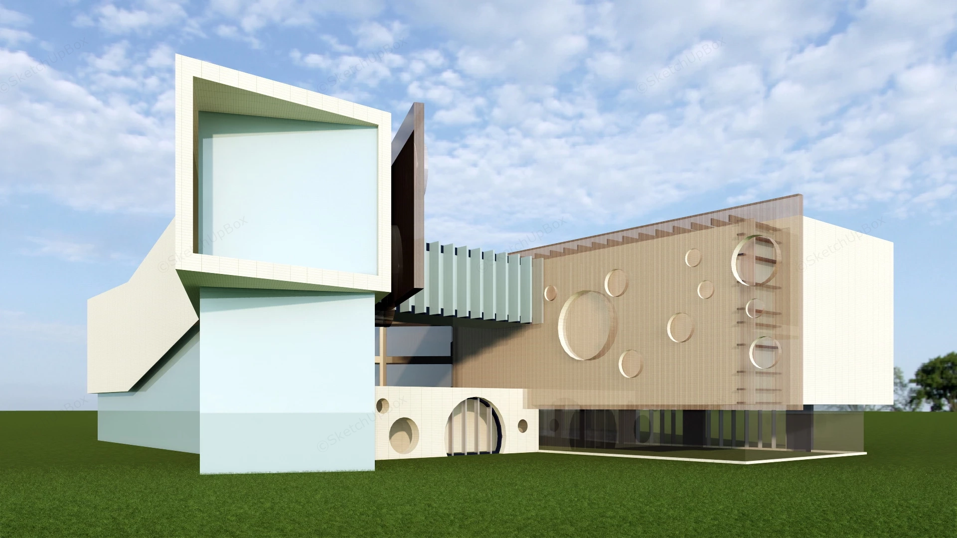 Kindergarten School Building sketchup model preview - SketchupBox