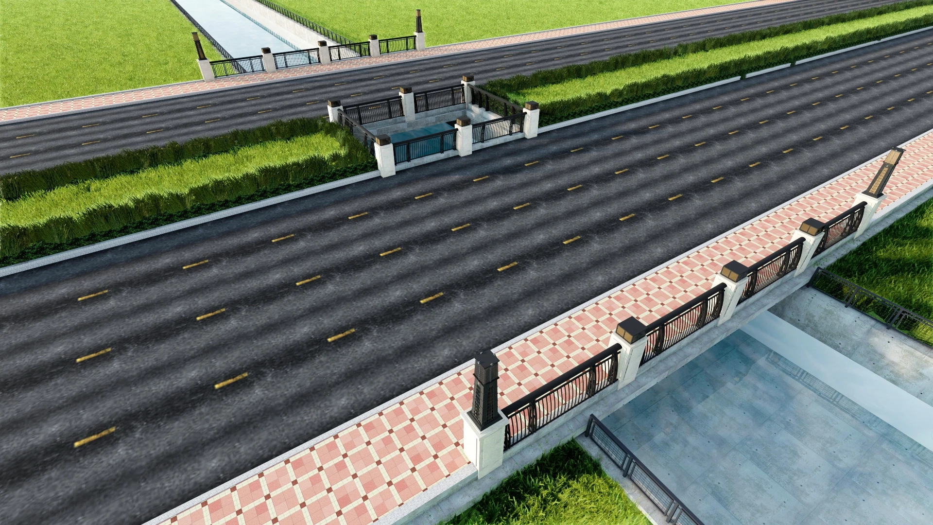 Two Lane Road Over Bridge sketchup model preview - SketchupBox