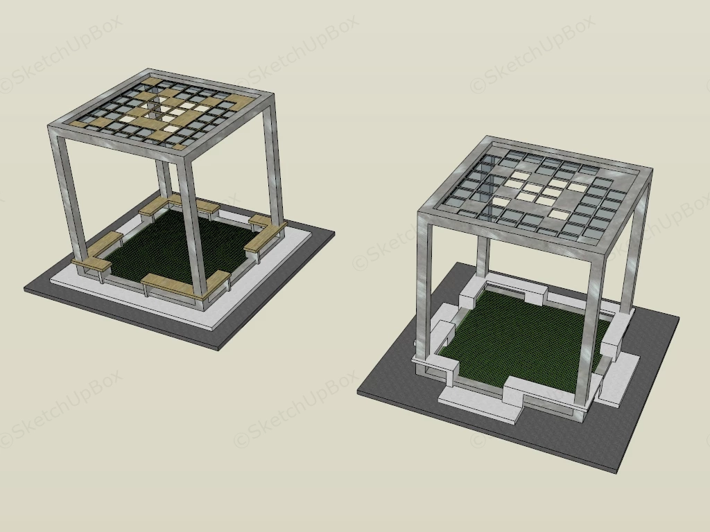 Cube Pergolas sketchup model preview - SketchupBox