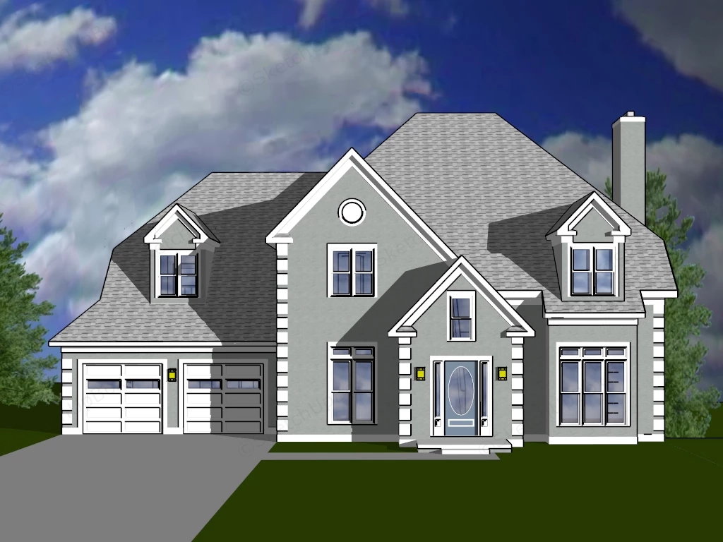 Traditional Craftsman House sketchup model preview - SketchupBox