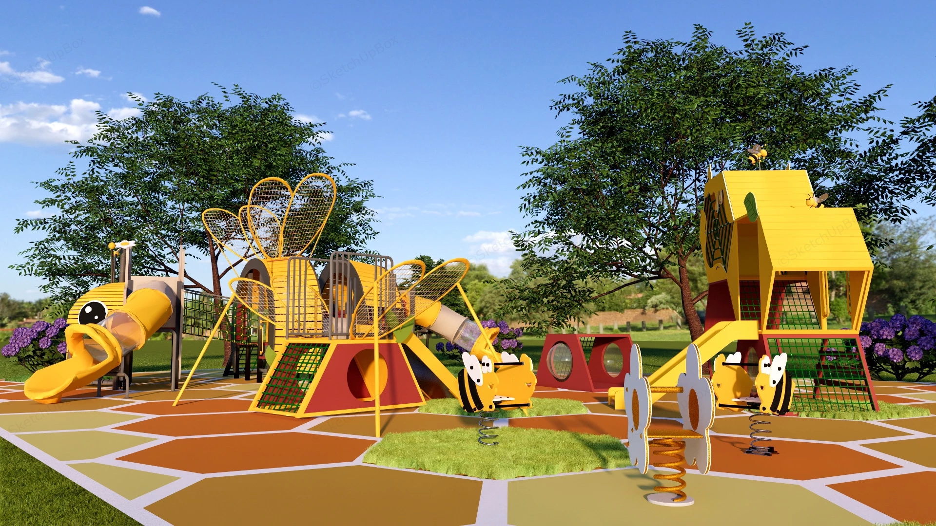 Bumble Bee Playground sketchup model preview - SketchupBox