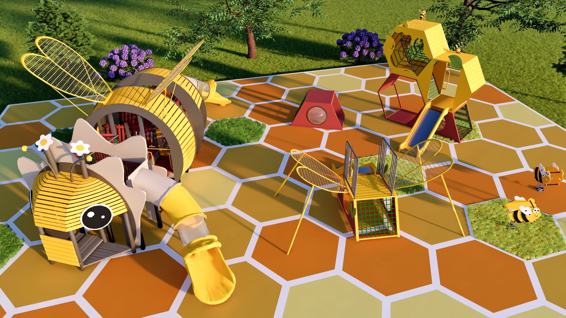 Bumble Bee Playground sketchup model preview - SketchupBox