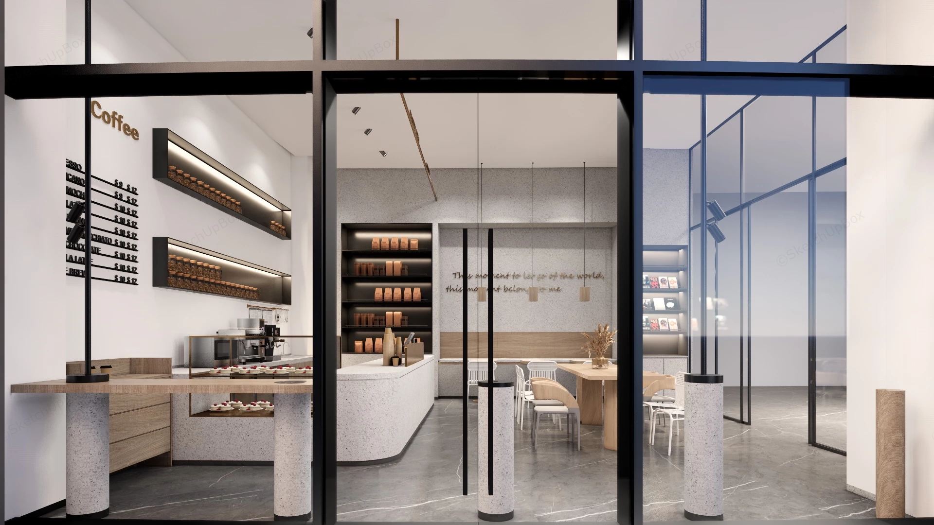 Modern Cozy Coffee Shop sketchup model preview - SketchupBox