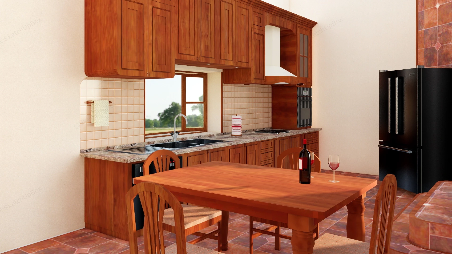 Small Traditional Kitchen sketchup model preview - SketchupBox