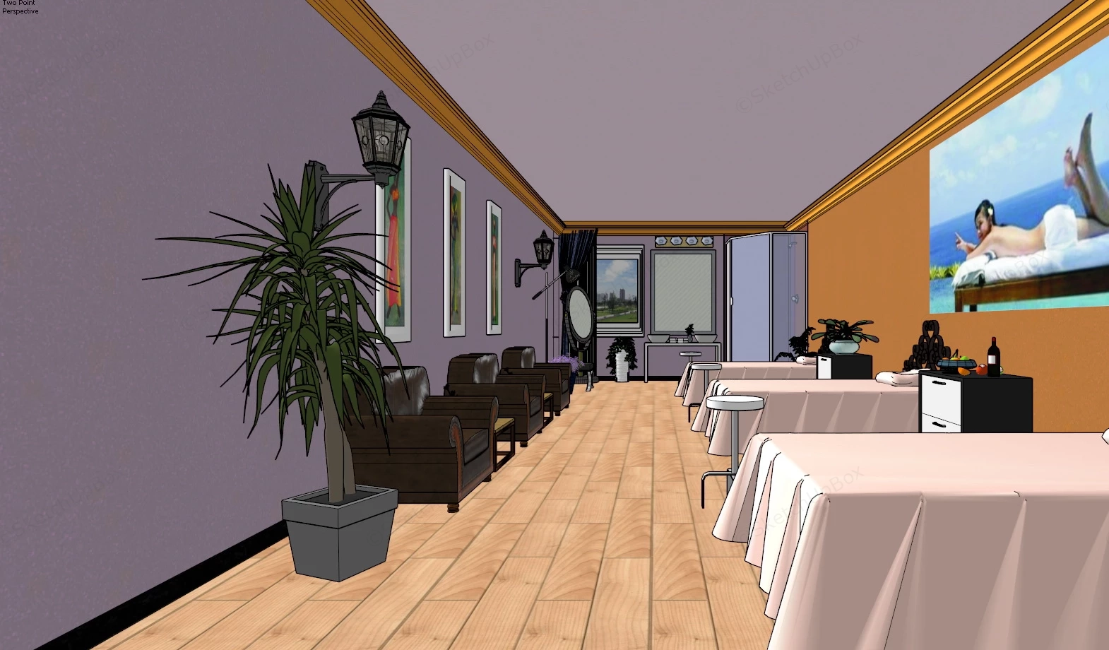 Spa Treatment Room sketchup model preview - SketchupBox