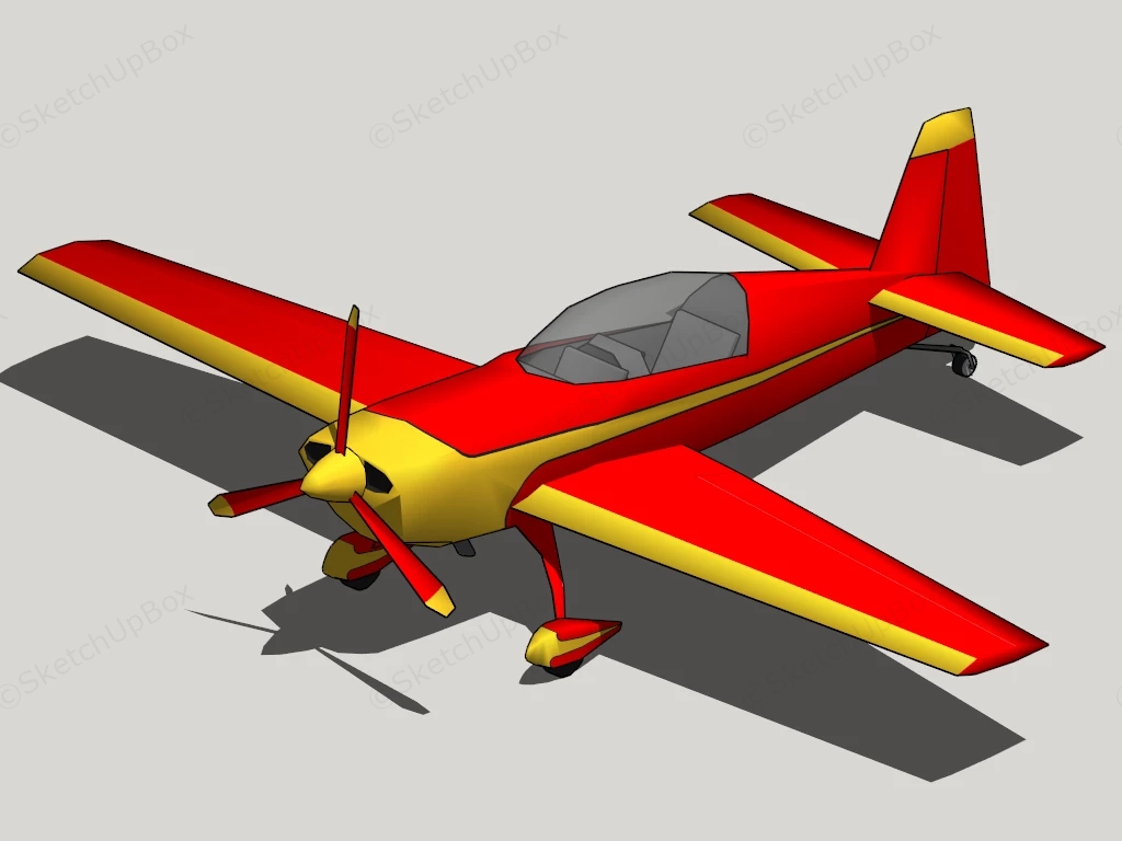 Red Small Plane sketchup model preview - SketchupBox