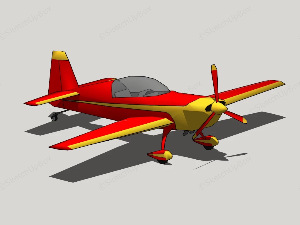 Red Small Plane sketchup model preview - SketchupBox