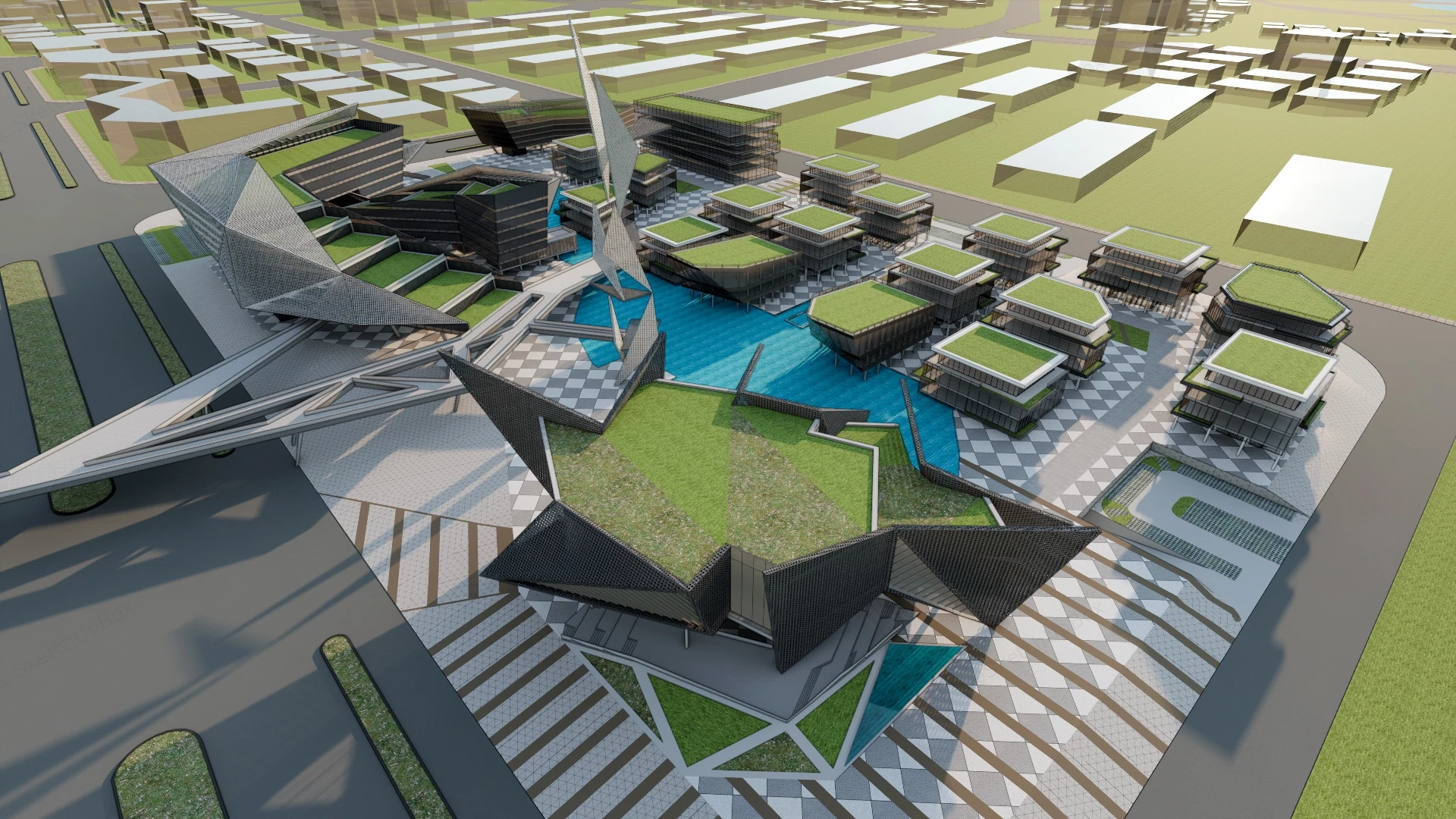 Science And Technology Park Plan sketchup model preview - SketchupBox
