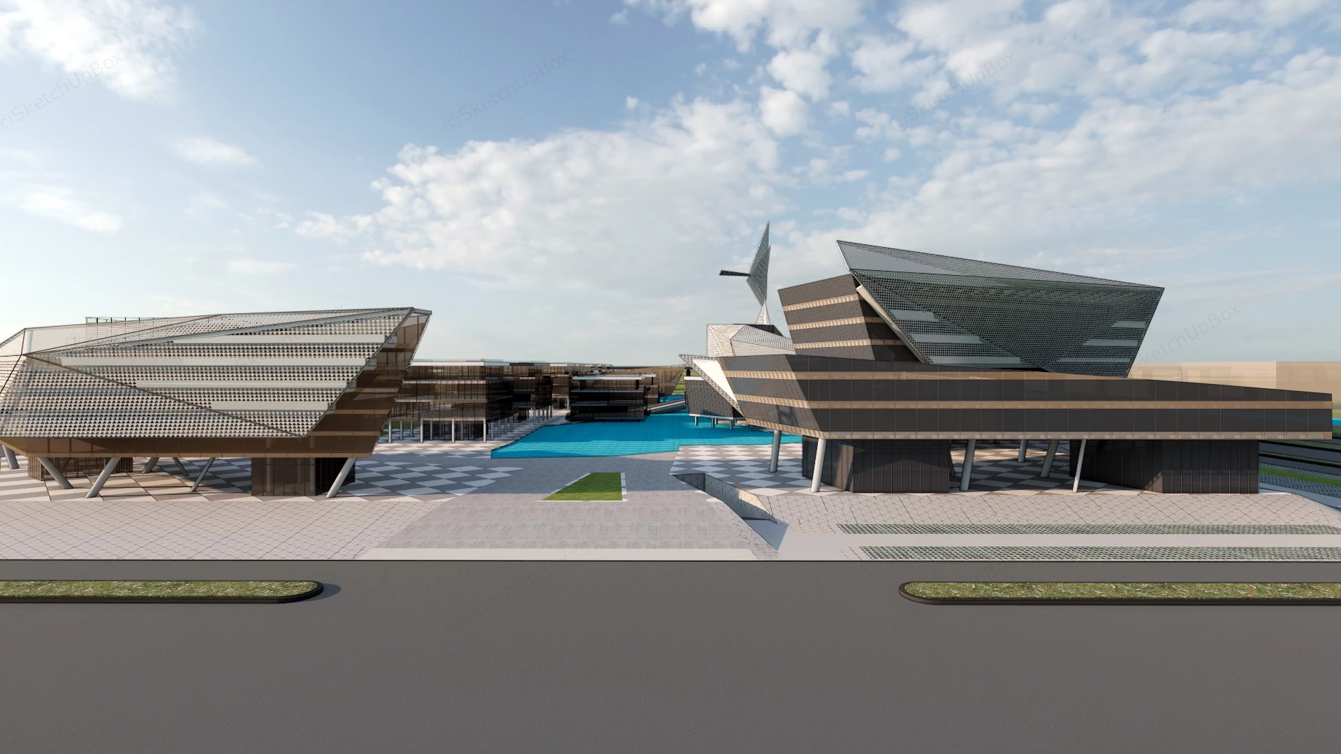Science And Technology Park Plan sketchup model preview - SketchupBox