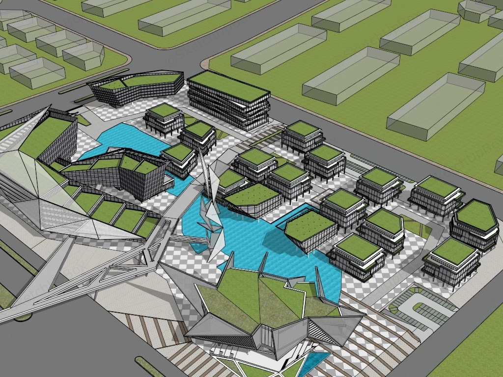 Science And Technology Park Plan sketchup model preview - SketchupBox