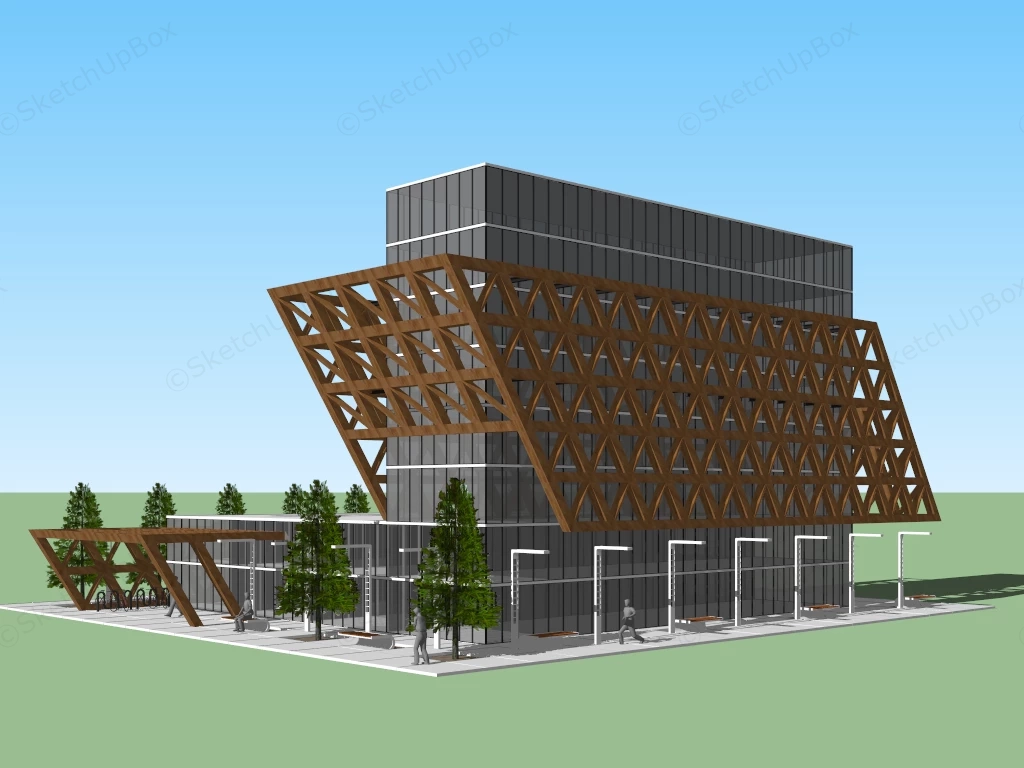 Immeuble Apartment Building sketchup model preview - SketchupBox
