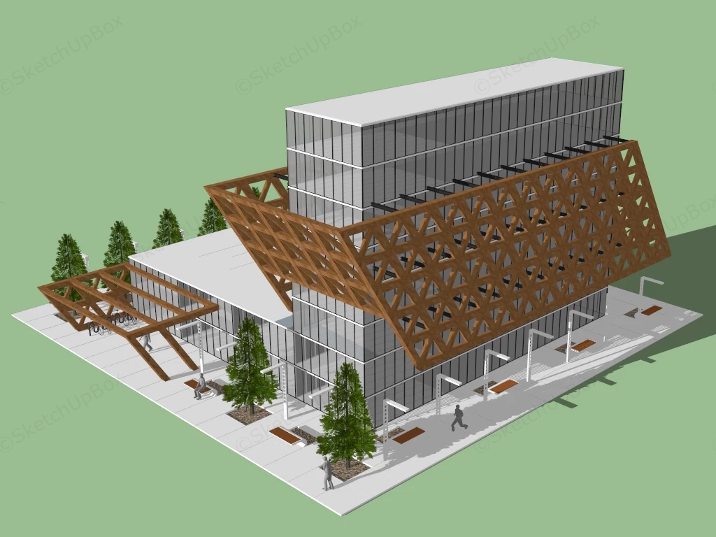 Immeuble Apartment Building sketchup model preview - SketchupBox