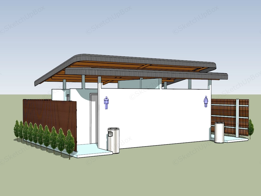 Public Toilet Design Architecture sketchup model preview - SketchupBox