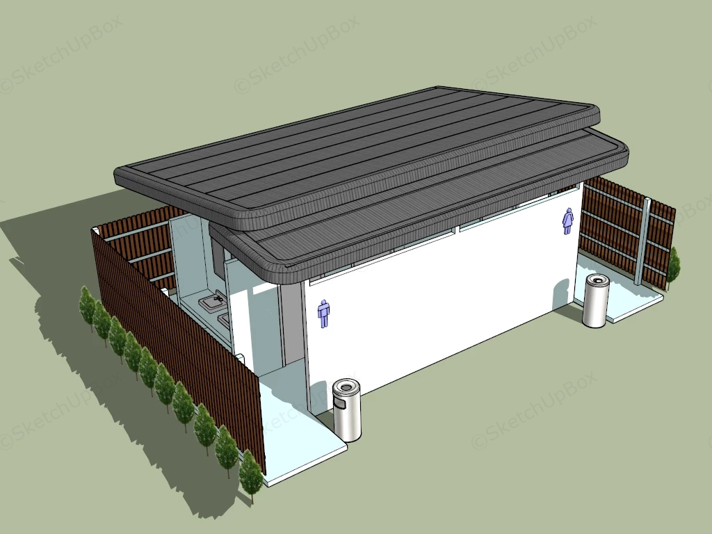 Public Toilet Design Architecture sketchup model preview - SketchupBox