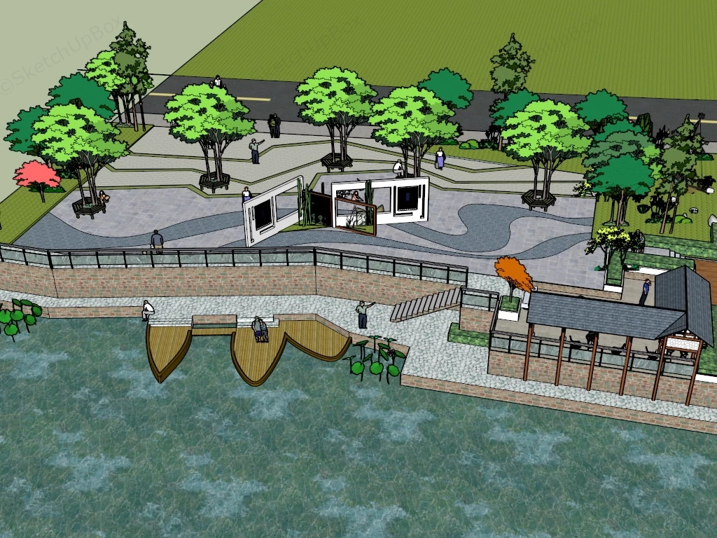 Lakeside Square sketchup model preview - SketchupBox