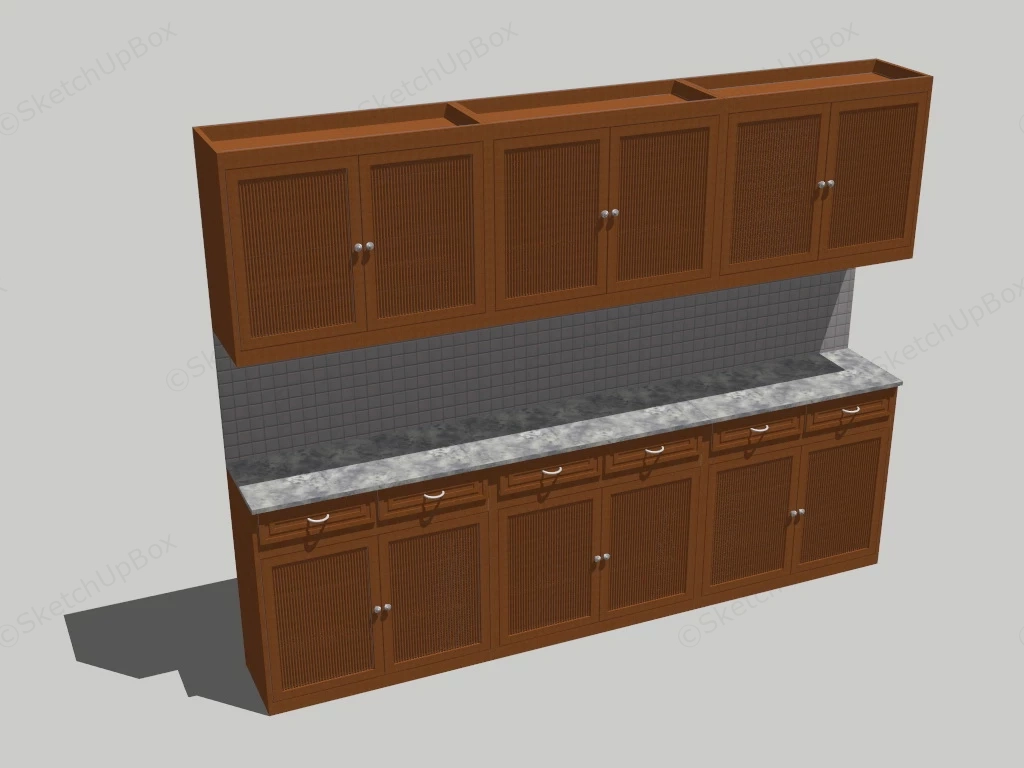 One Wall Kitchen Cabinets sketchup model preview - SketchupBox