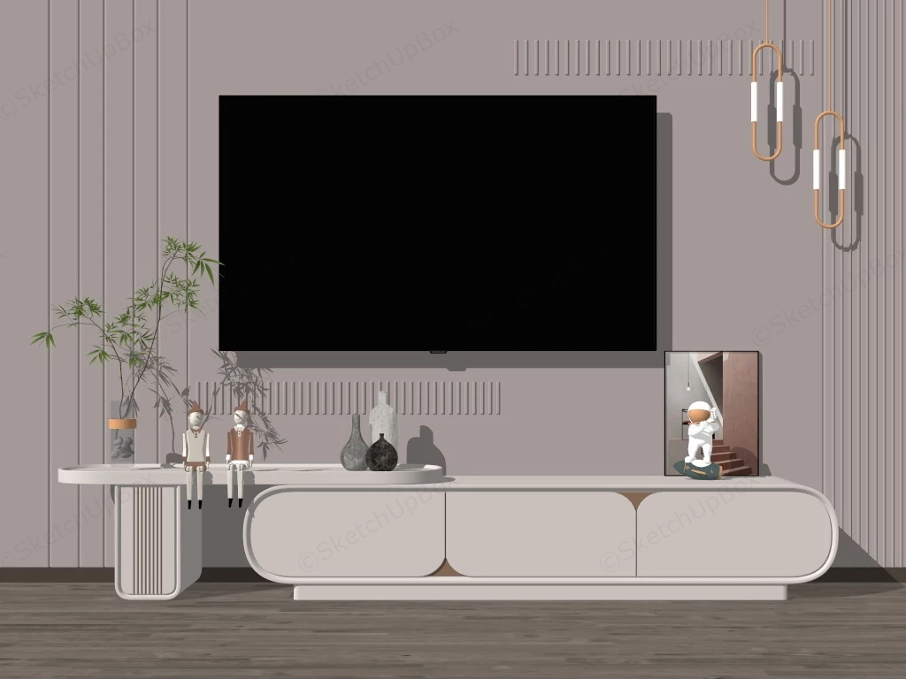 Modern TV Wall Design Idea sketchup model preview - SketchupBox