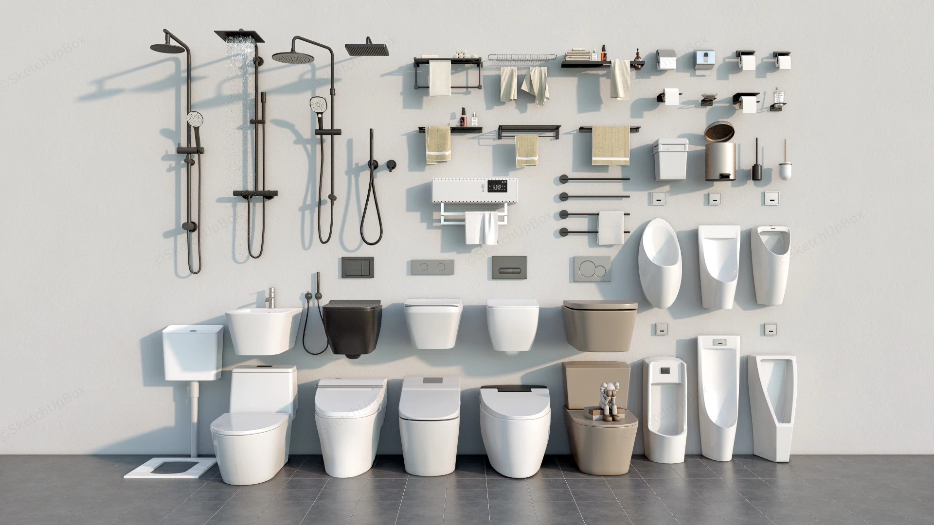Bathroom Plumbing Fixtures sketchup model preview - SketchupBox