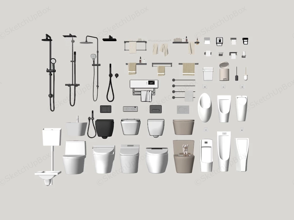 Bathroom Plumbing Fixtures sketchup model preview - SketchupBox
