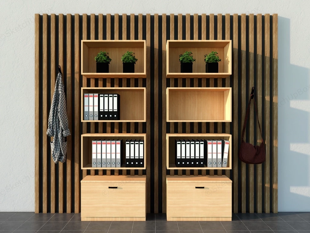 Natural Wood Filing Cabinets sketchup model preview - SketchupBox