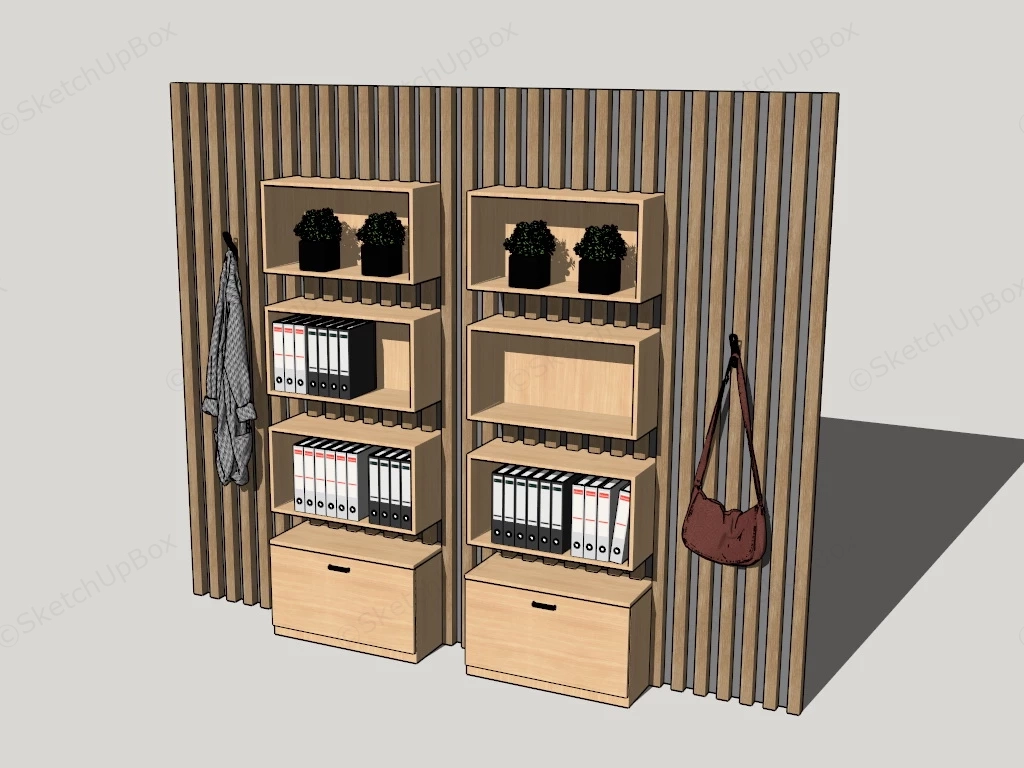 Natural Wood Filing Cabinets sketchup model preview - SketchupBox