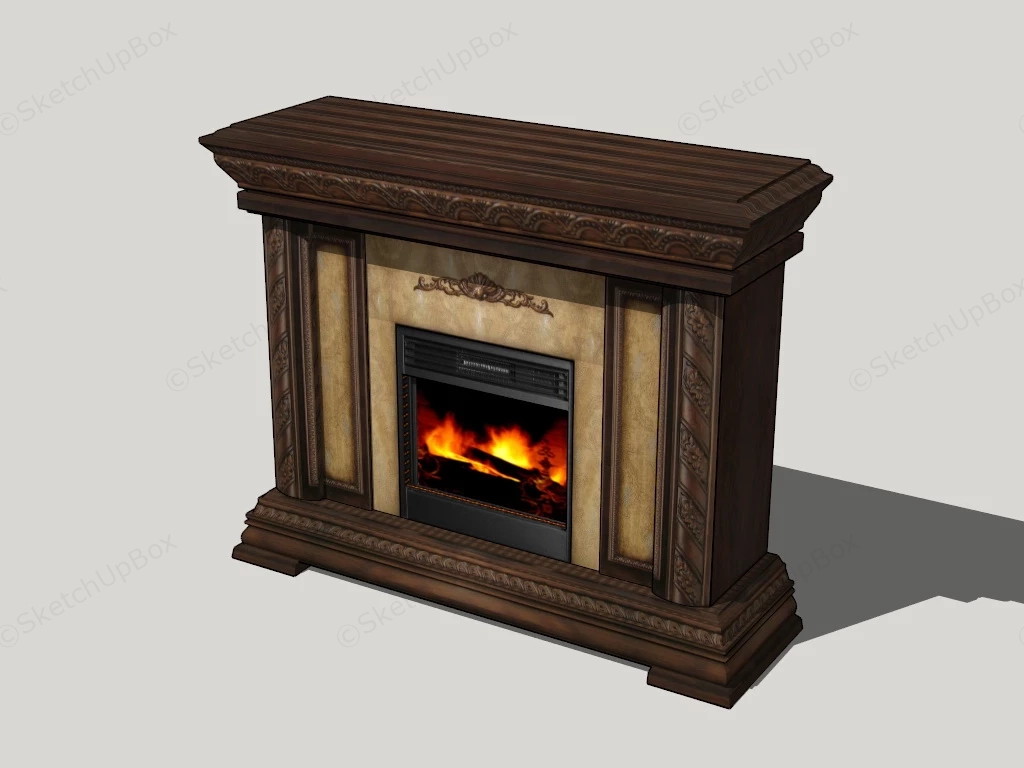 Vintage Electric Fireplace sketchup model preview - SketchupBox