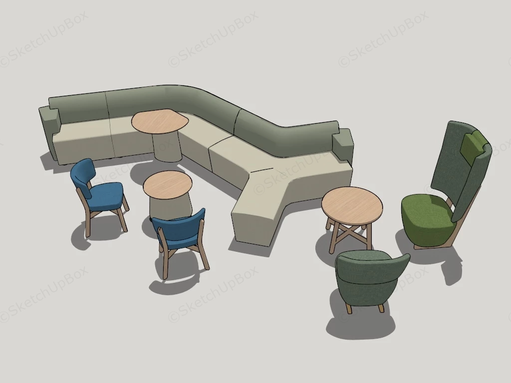 Modern Office Lounge Furniture sketchup model preview - SketchupBox