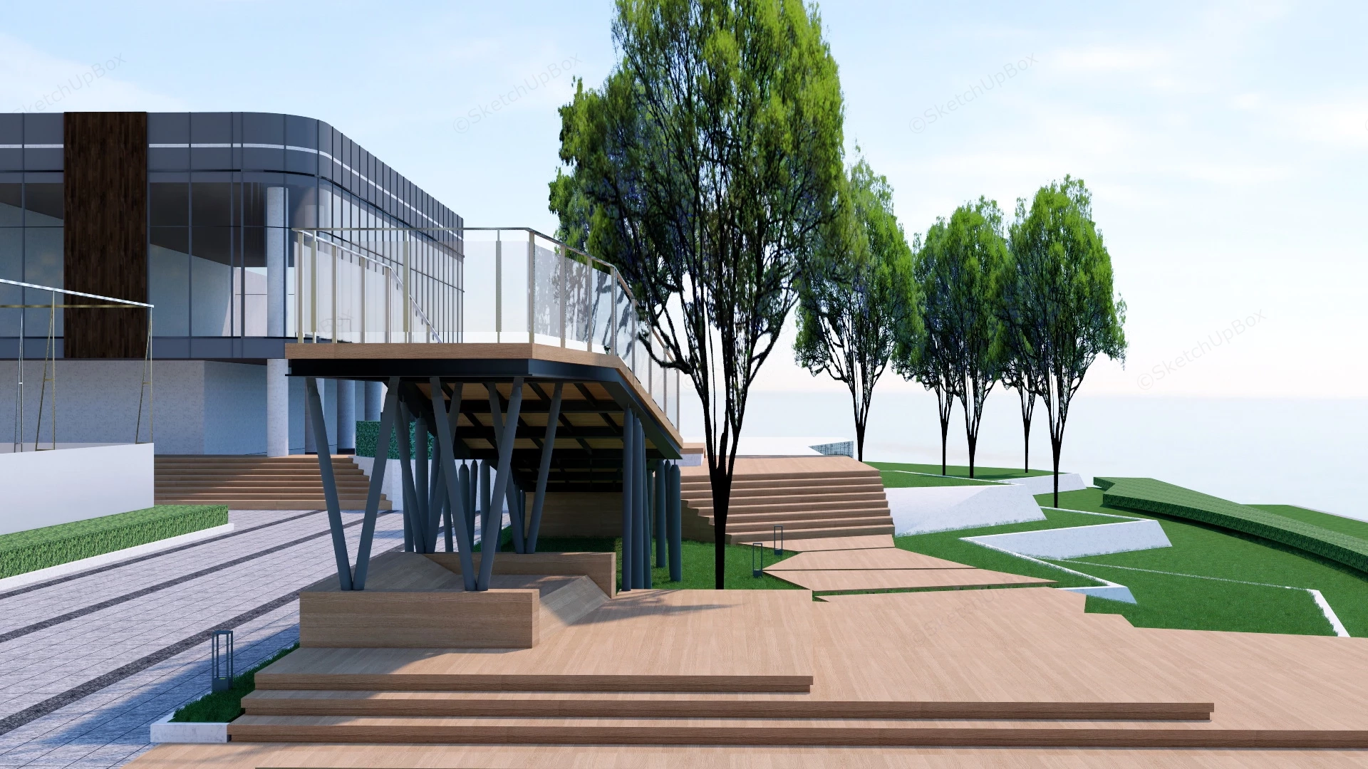Terraced Decking Idea sketchup model preview - SketchupBox