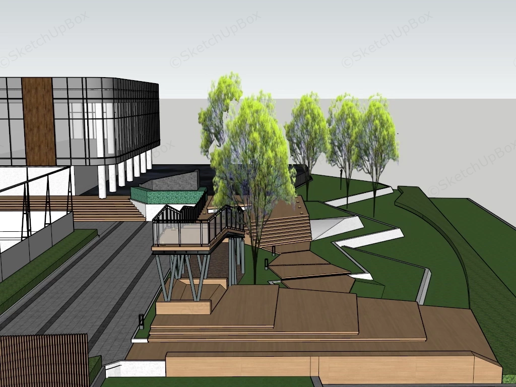 Terraced Decking Idea sketchup model preview - SketchupBox