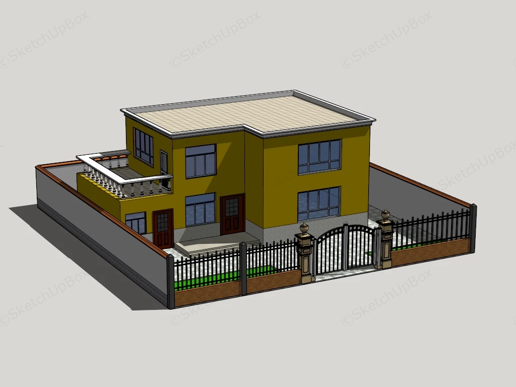 Old Country Small House sketchup model preview - SketchupBox