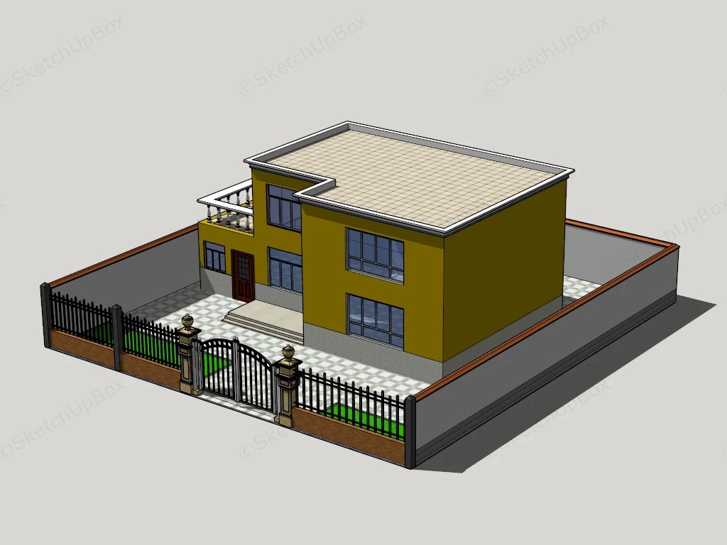 Old Country Small House sketchup model preview - SketchupBox