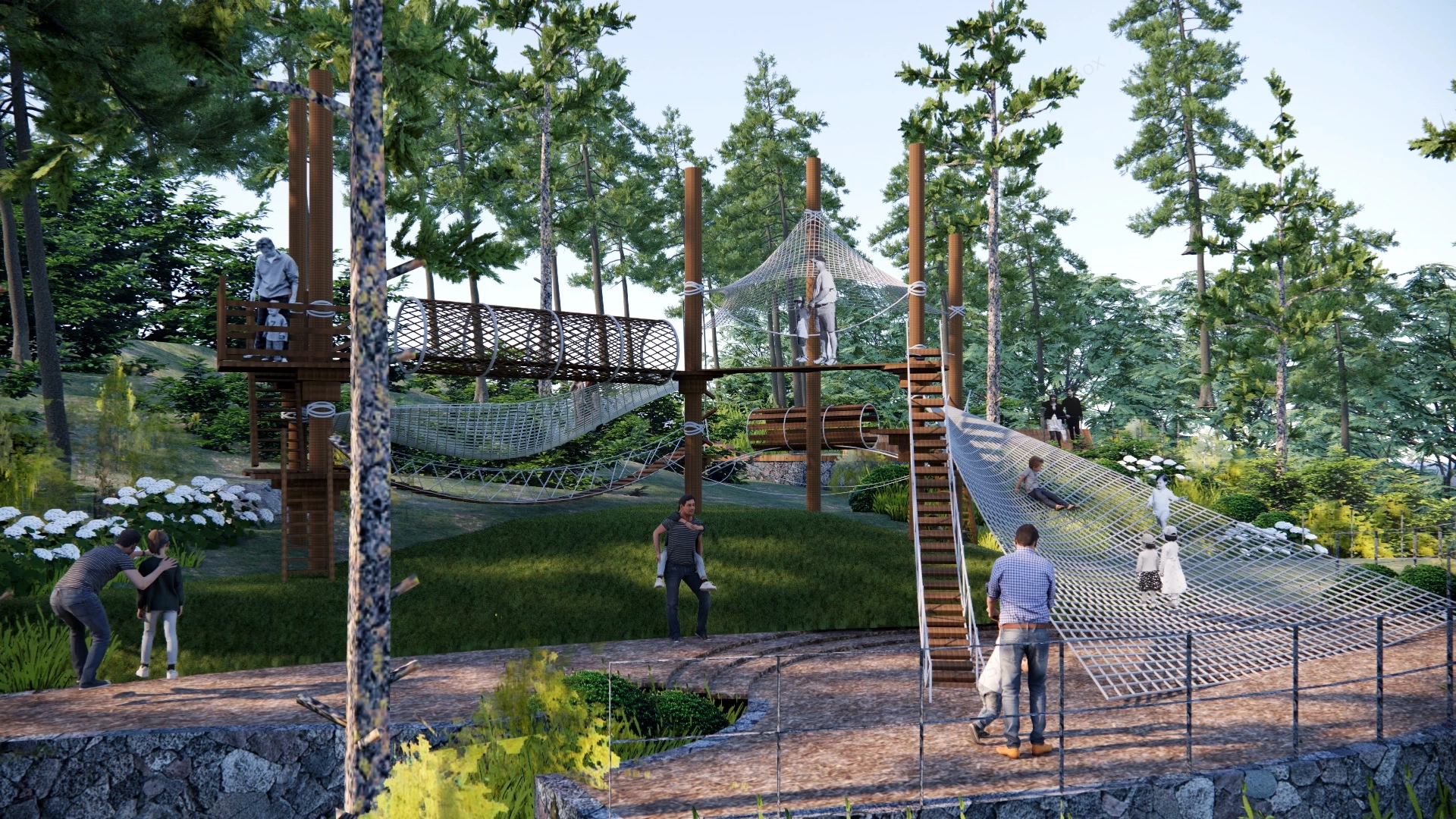 Natural Playground Climber Design sketchup model preview - SketchupBox