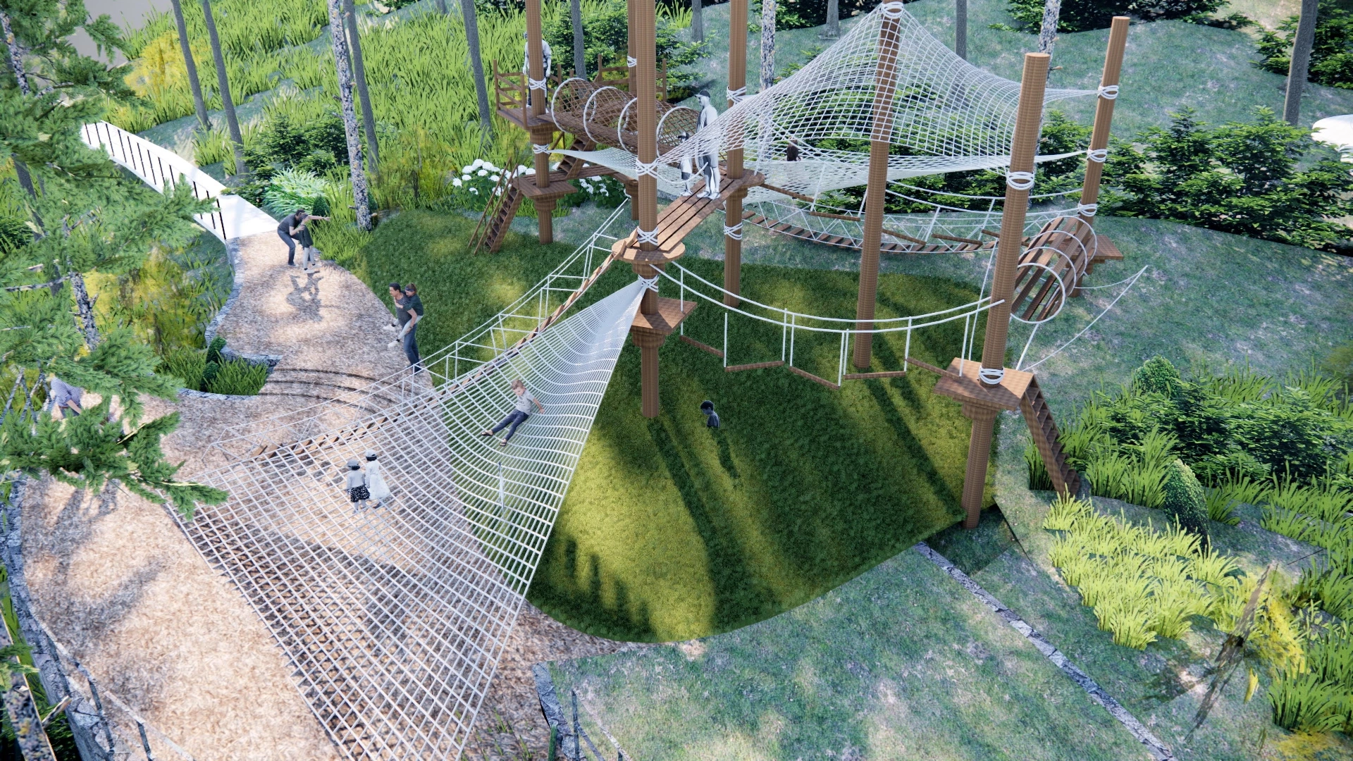 Natural Playground Climber Design sketchup model preview - SketchupBox