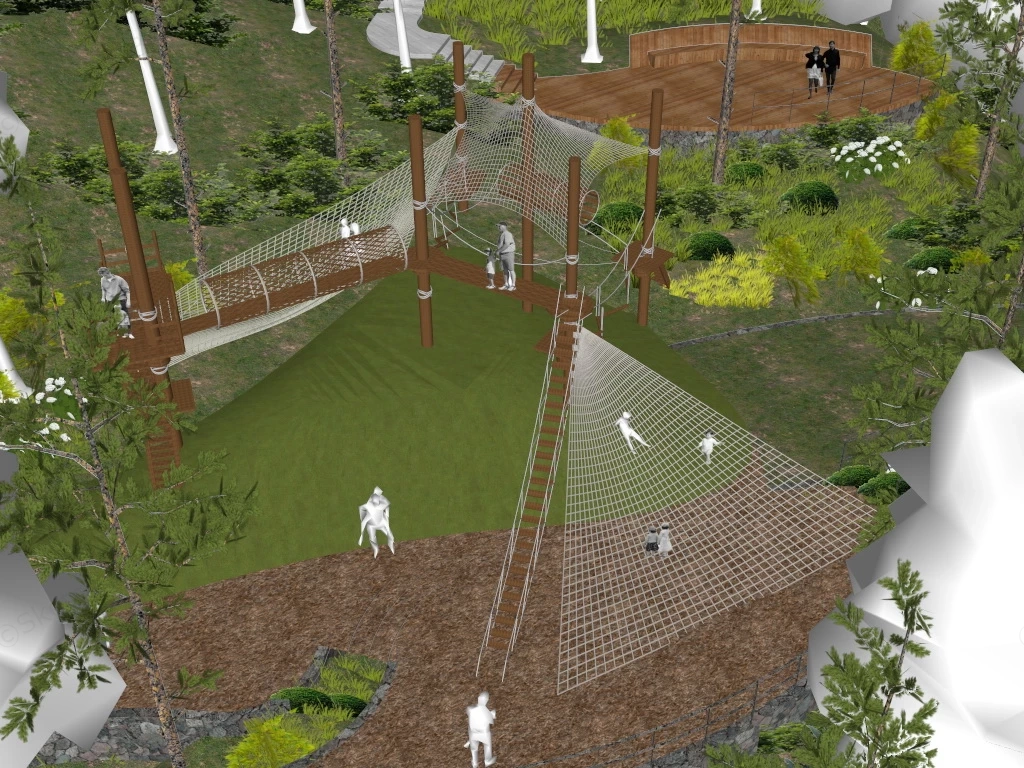Natural Playground Climber Design sketchup model preview - SketchupBox