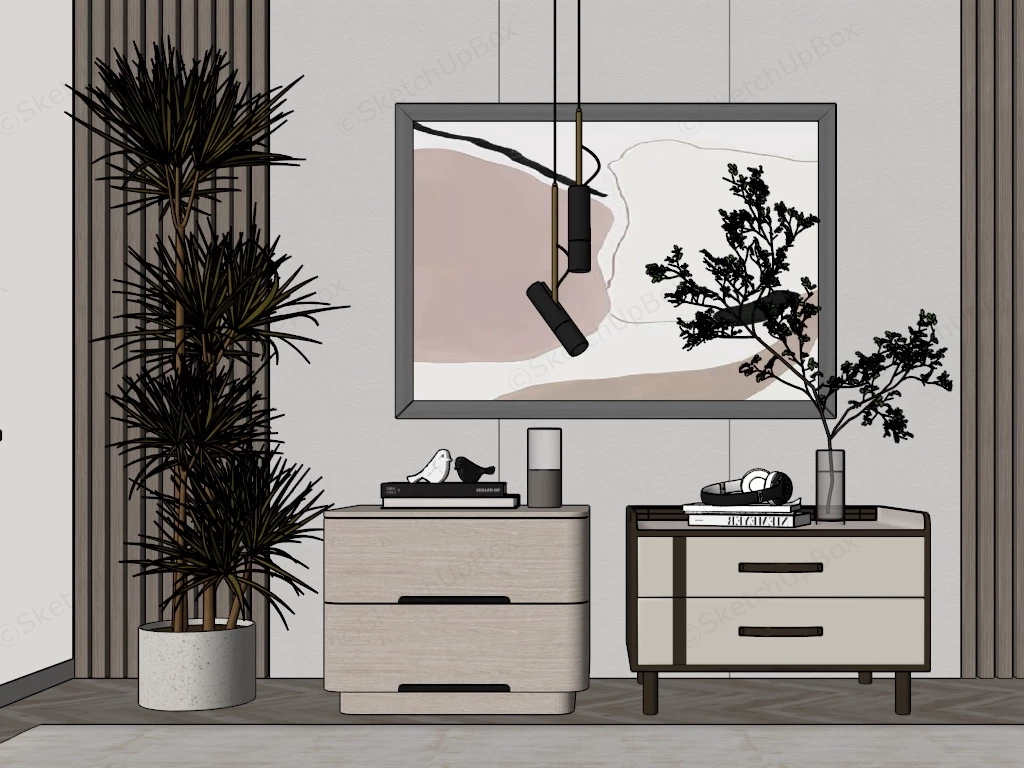 Modern Bedroom Nightstands sketchup model preview - SketchupBox