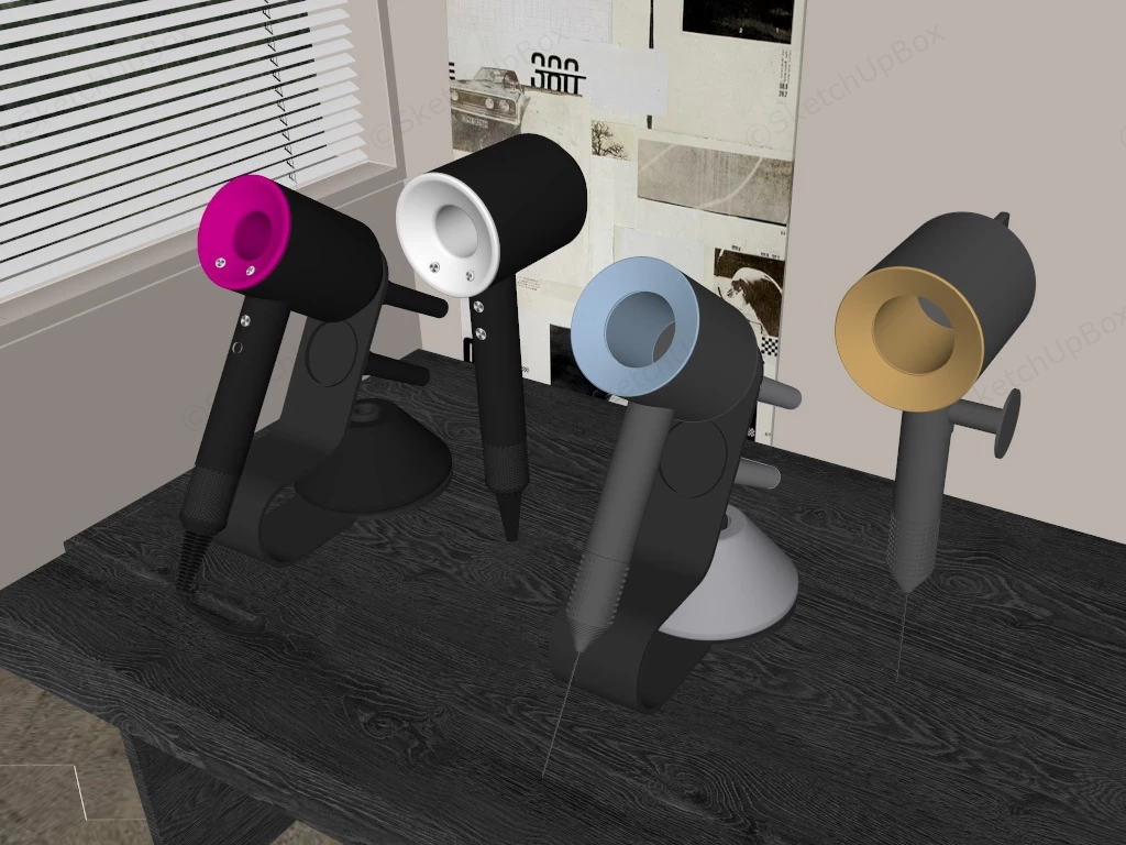 Modern Hair Dryers sketchup model preview - SketchupBox