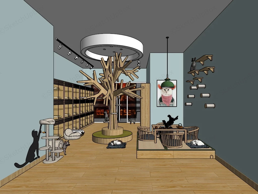 Cat Boarding & Kennels sketchup model preview - SketchupBox