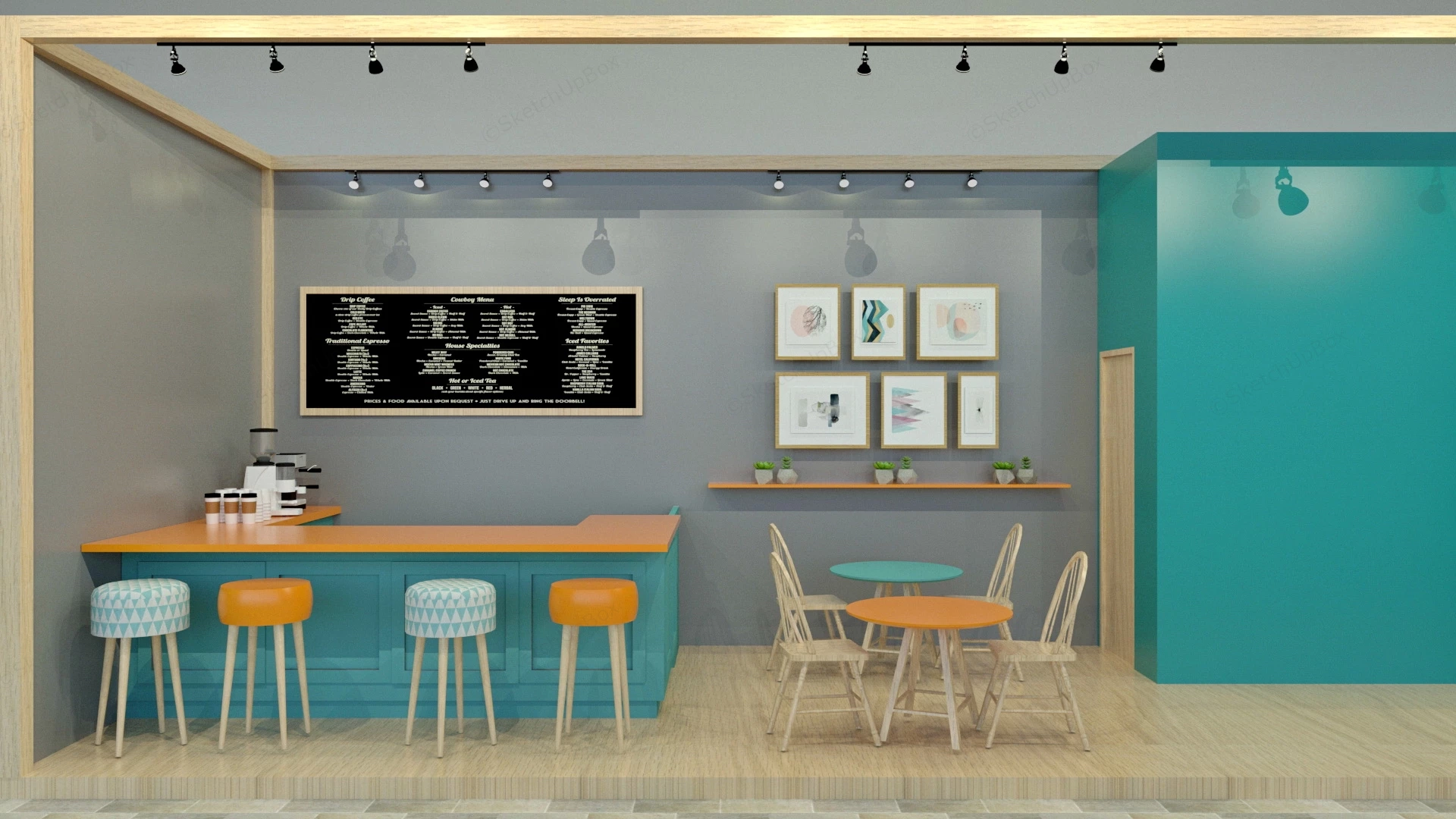 Mall Coffee Kiosk sketchup model preview - SketchupBox