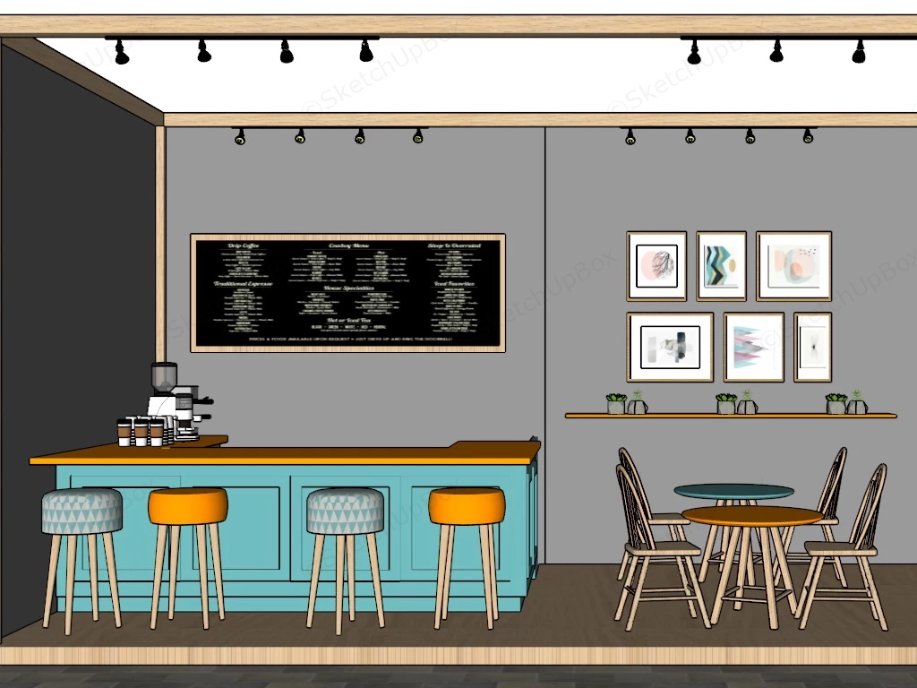 Mall Coffee Kiosk sketchup model preview - SketchupBox