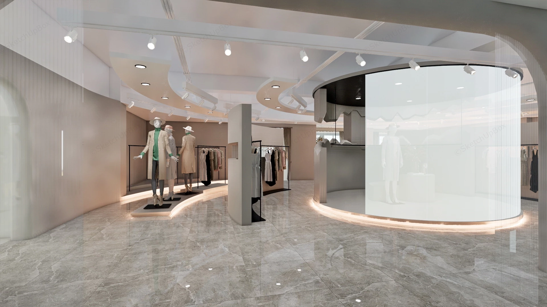 Women Fashion Clothing Store sketchup model preview - SketchupBox
