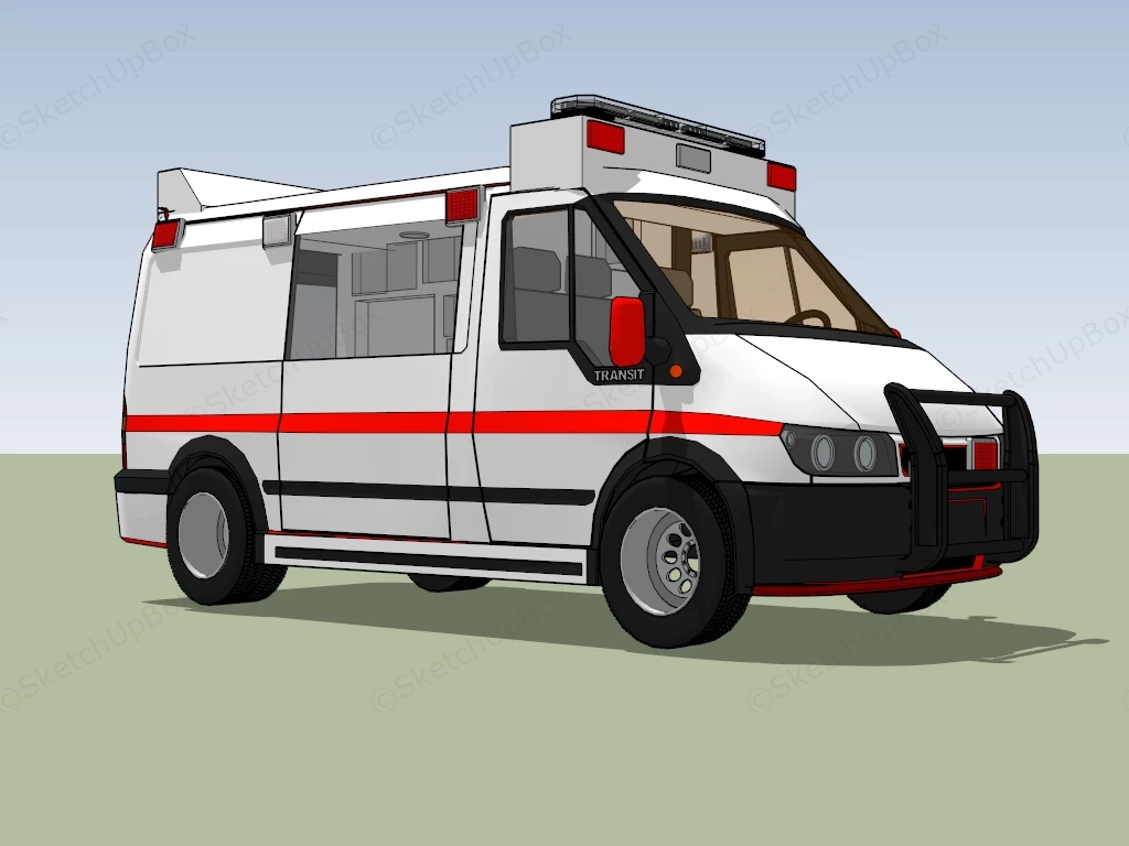 Ford Transit Ambulance sketchup model preview - SketchupBox