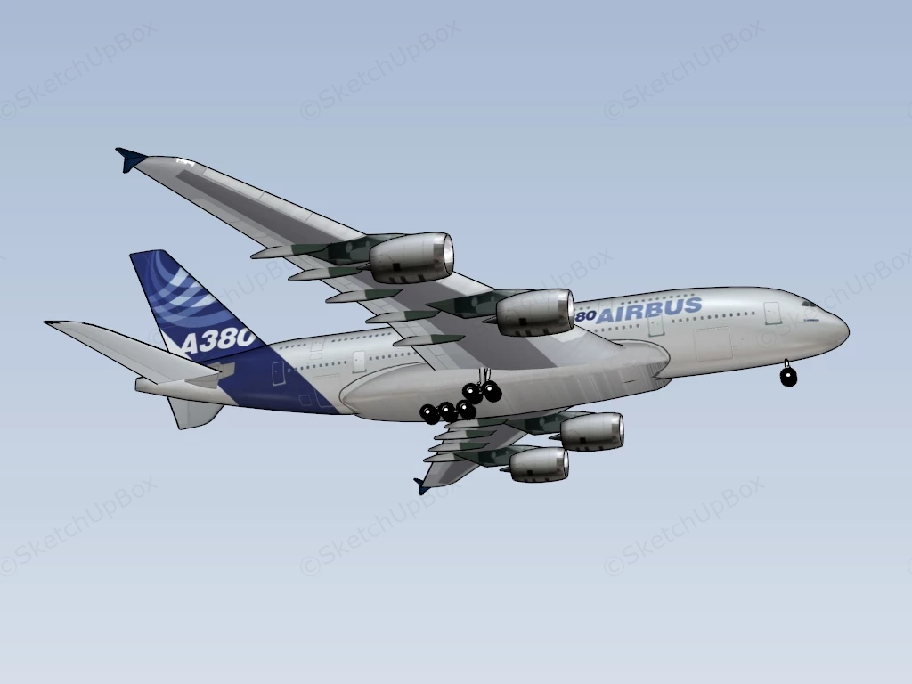 Airbus A380 Jet sketchup model preview - SketchupBox