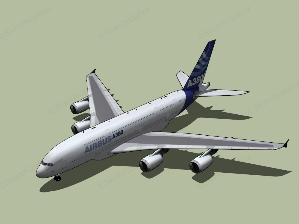 Airbus A380 Jet sketchup model preview - SketchupBox