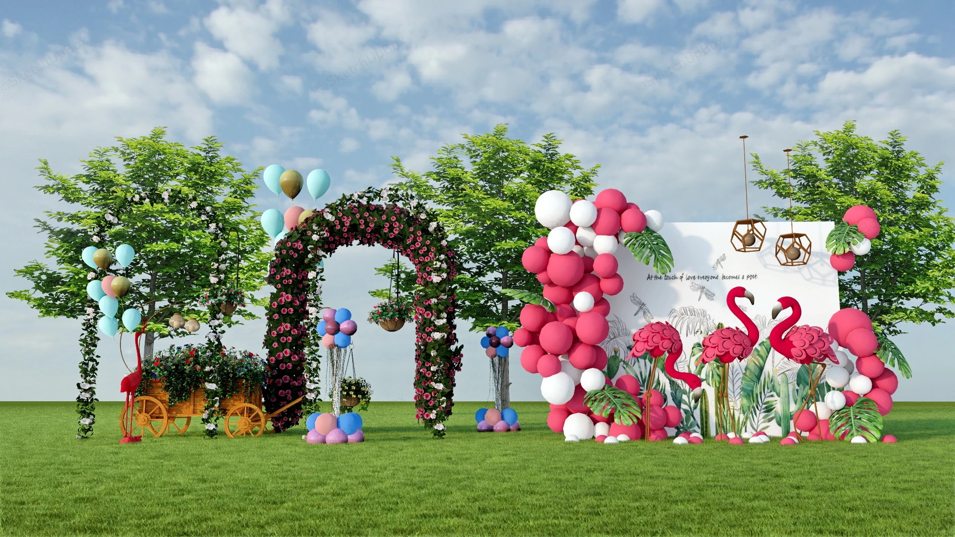 Flower And Balloon Wedding Installations sketchup model preview - SketchupBox