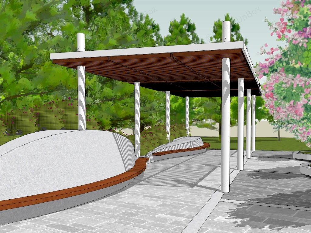 Pergola In The Park sketchup model preview - SketchupBox